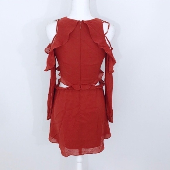 Revolve Red Carter Cold Shoulder Side Cut Dress - Picture 5 of 7